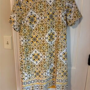 Lulu's Yellow and White Geometric Floral Men's Shirt